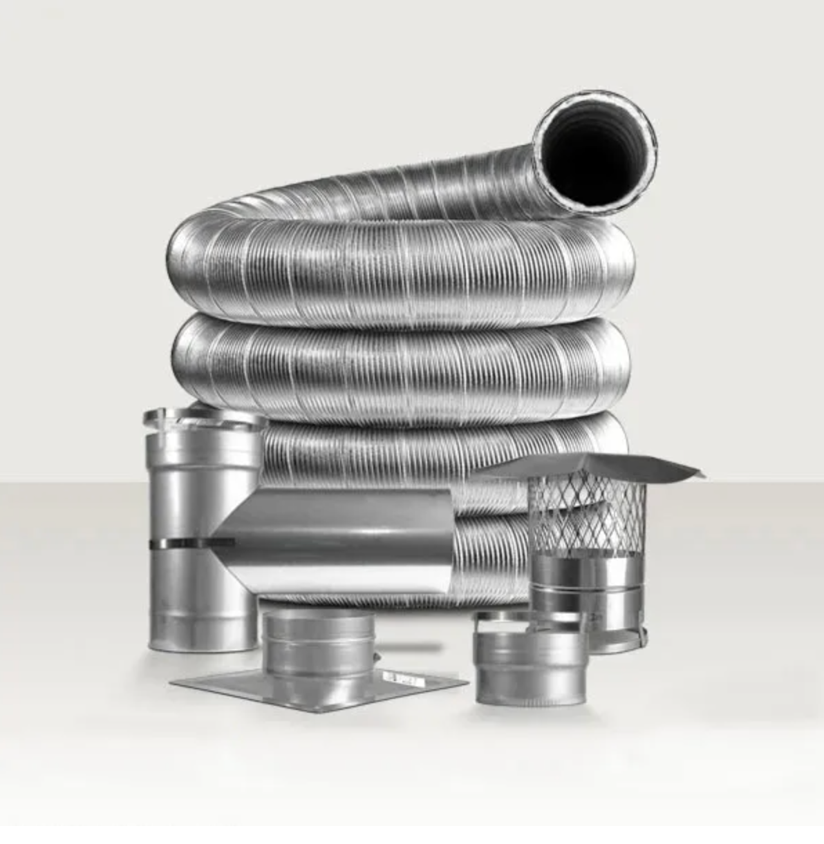 5.5 Inch Pre-Insulated Double Ply Smooth Round Chimney Liner Kit