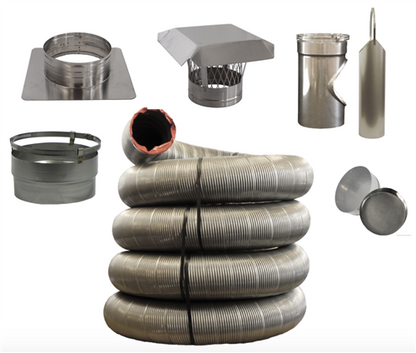 8 Inch diameter Single Ply Round Chimney Liner Kit